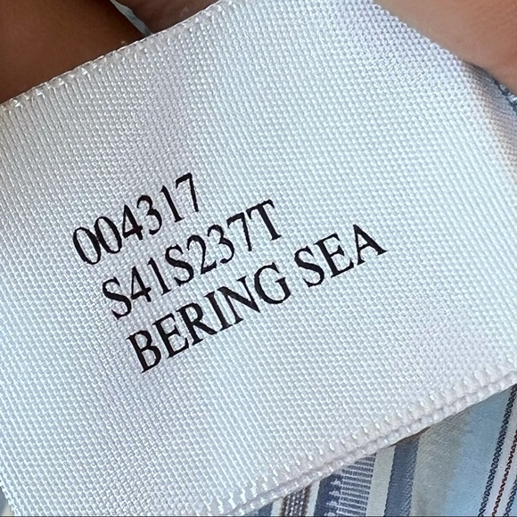 Nat Nast 100% Cotton Button Front Shirt Striped Blue Bering Sea Size 2XT - Picture 6 of 7